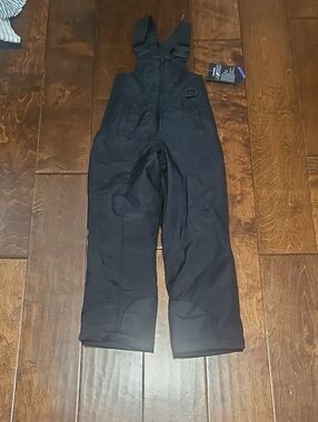 Kids Black Insulated Snow Bib Size 8